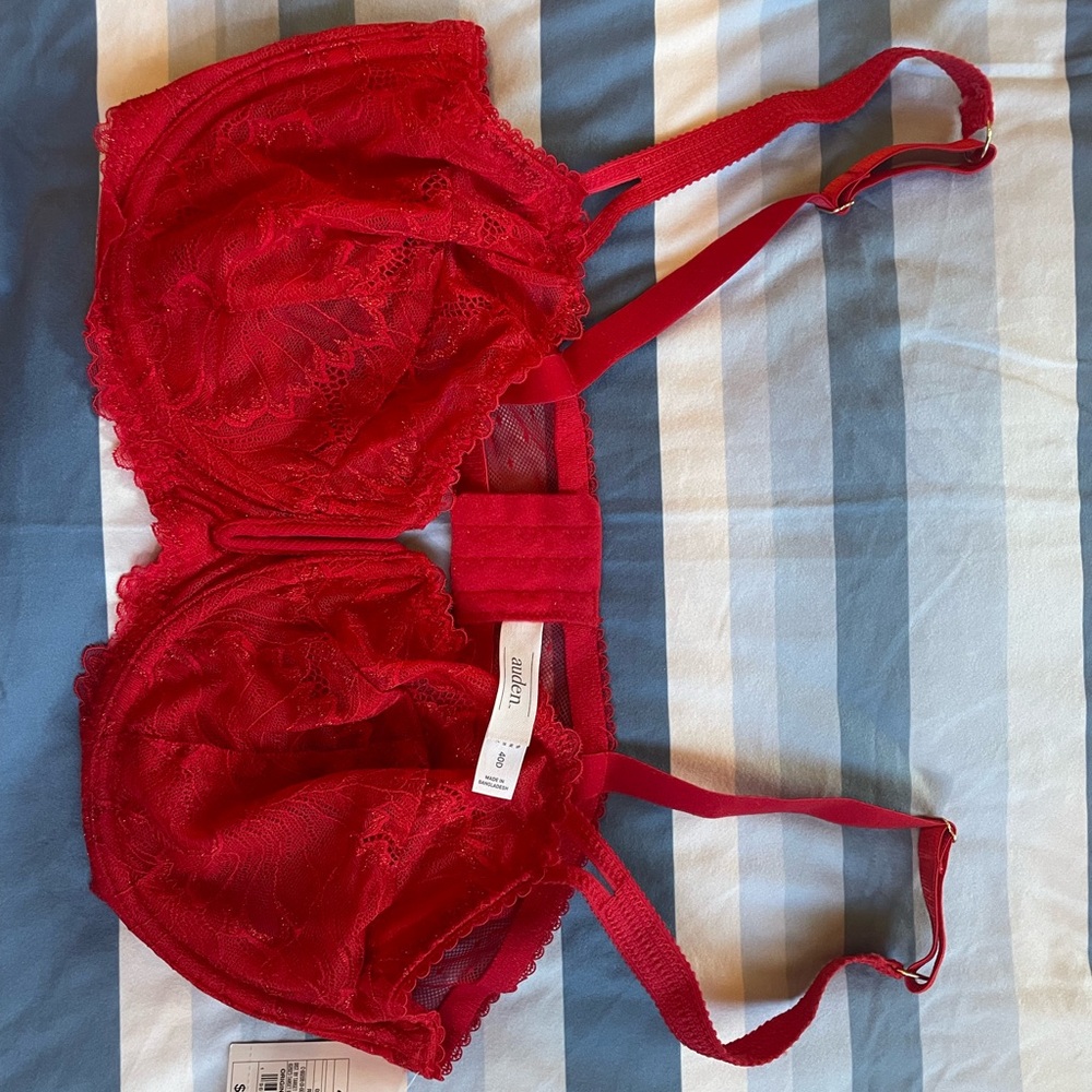 New Auden 40D Sexy Red Lace Bra